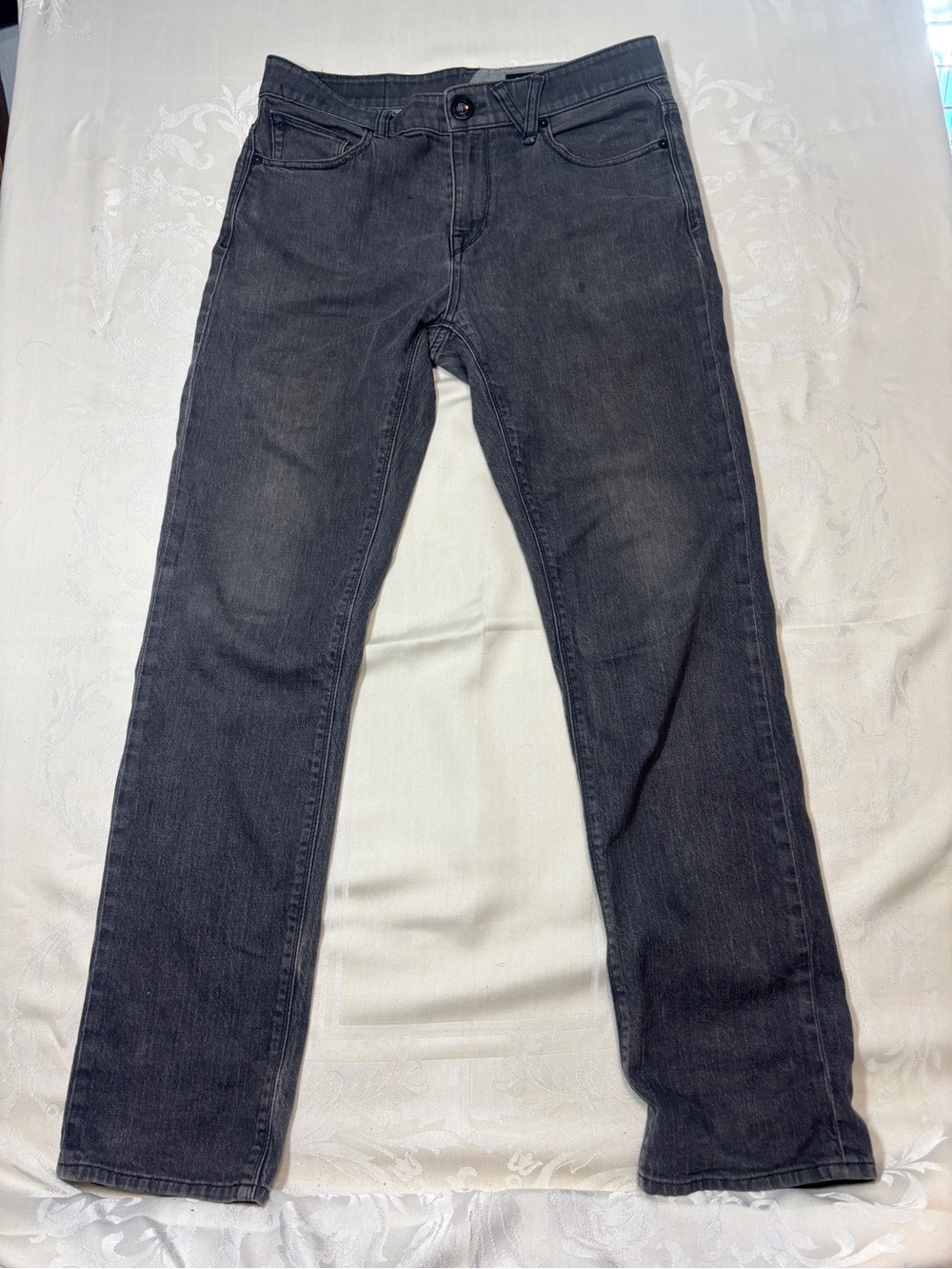 Volcom Men's Charcoal Solver Straight Jeans